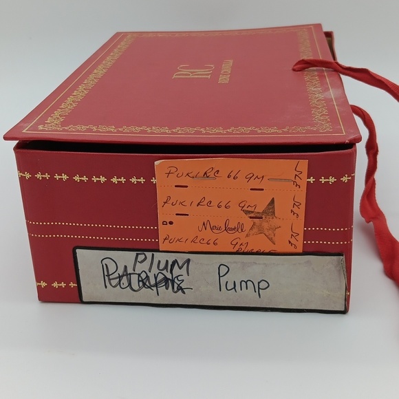 🌟 NEW IN BOX Vintage 40s Rene Caovilla Plum Pump with Box - Picture 2 of 15